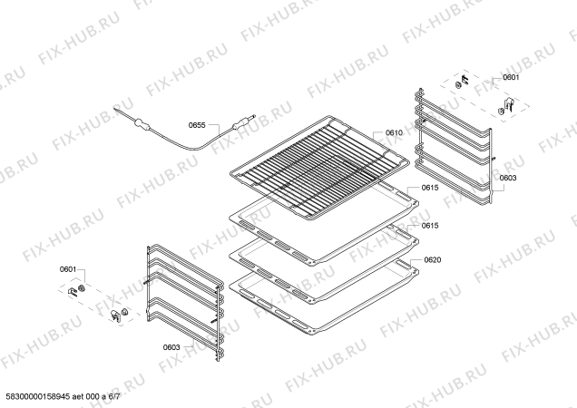 Взрыв-схема плиты (духовки) Bosch HCE764321U - Схема узла 06