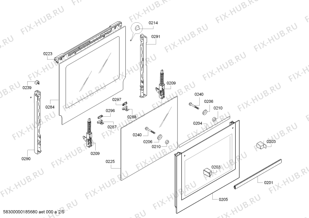 Взрыв-схема плиты (духовки) Bosch HBA43S350E H.BO.NP.L3D.IN.GLASS.B3/.X.E0_C/// - Схема узла 02