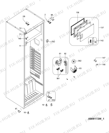 Схема №3 AM172 W с изображением Специзоляция для холодильной камеры Whirlpool 482000019438