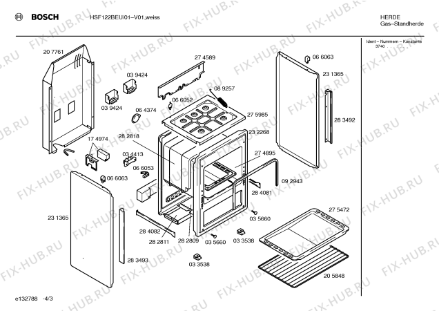 Схема №2 HSF122BEU с изображением Панель для духового шкафа Bosch 00352534