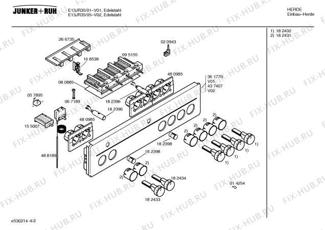 Схема №4 E15JR35 с изображением Панель управления для плиты (духовки) Bosch 00437407