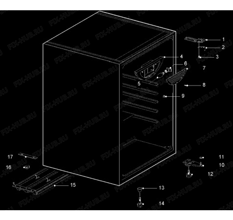 Взрыв-схема стиральной машины Frigidaire RL233T - Схема узла Cabinet + armatures