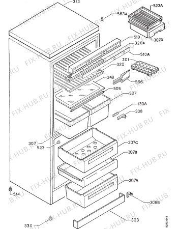 Взрыв-схема холодильника Faure FRC282W - Схема узла Housing 001