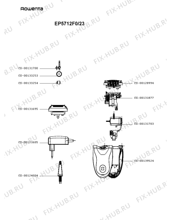 Схема №1 EP7502C0/23 с изображением Насадка для электроэпилятора Rowenta CS-00128994