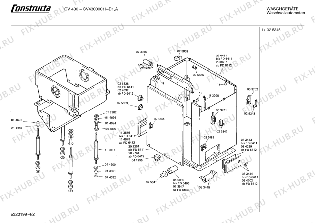 Схема №4 CV43000011 CV430 с изображением Панель для стиральной машины Bosch 00113622