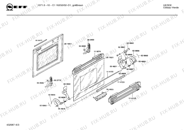 Схема №4 E1162G0 JOKER 160 D CLOU с изображением Панель для духового шкафа Bosch 00282218