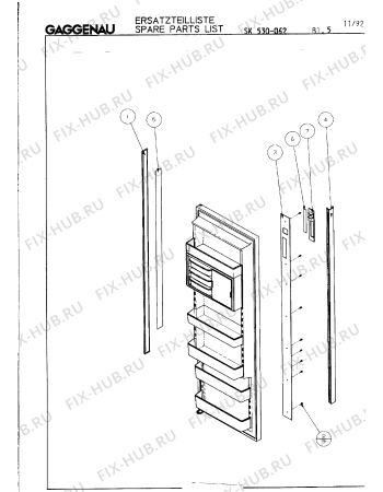 Схема №23 SK530062 с изображением Планка для холодильника Bosch 00233476