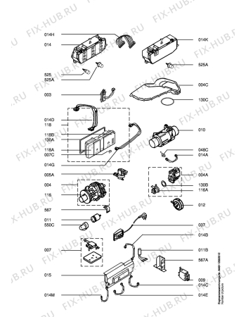 Взрыв-схема посудомоечной машины Husqvarna Electrolux QB6309 A - Схема узла Electrical equipment 268