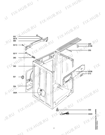 Взрыв-схема стиральной машины Aeg Electrolux LAV74819 - Схема узла Housing 001