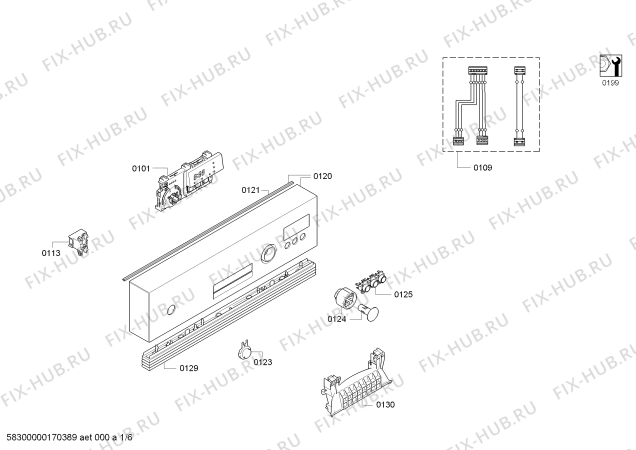 Схема №5 DRI4505 с изображением Модуль управления для посудомойки Bosch 00658628