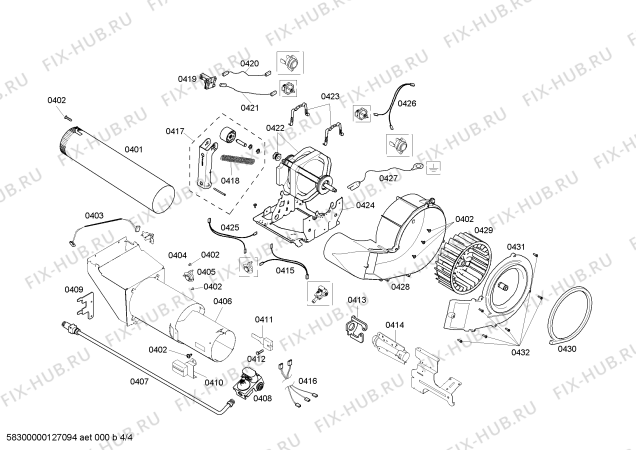 Взрыв-схема сушильной машины Bosch WTMC8521UC Nexxt 800 Series - Схема узла 04