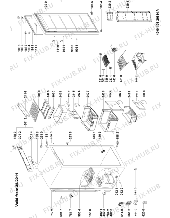 Схема №2 GKN 245 A+ NF с изображением Корпусная деталь для холодильника Whirlpool 481010390777