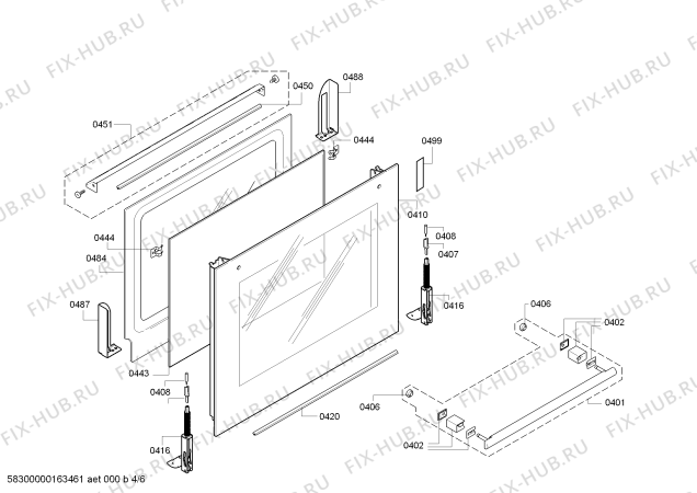 Взрыв-схема плиты (духовки) Bosch HBG78B750J - Схема узла 04