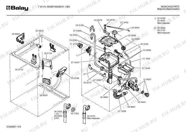 Взрыв-схема стиральной машины Balay WI2BY49GB - Схема узла 05