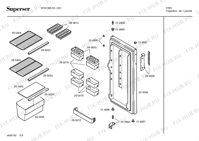 Схема №3 5FN130E с изображением Кронштейн для холодильника Bosch 00154949