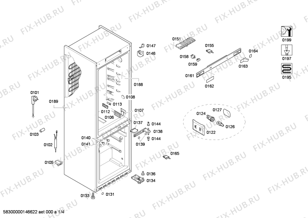 Схема №3 KGN36A63 с изображением Дверь морозильной камеры для холодильника Bosch 00683411