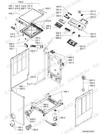 Схема №2 AWE 9663 с изображением Модуль (плата) для стиралки Whirlpool 481010559311