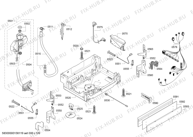 Взрыв-схема посудомоечной машины Bosch SMU50E02SK - Схема узла 05