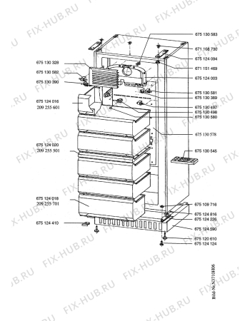 Взрыв-схема холодильника Aeg ARC2292-1 GA - Схема узла Housing 001
