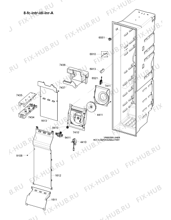 Схема №6 WSX1101K MS с изображением Держатель для холодильной камеры Whirlpool 482000007292