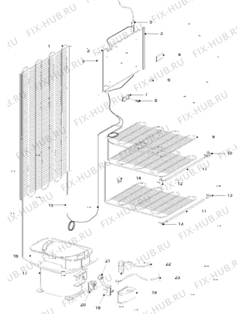 Взрыв-схема холодильника Zanussi ZFC56/48AL - Схема узла Cooling system 017