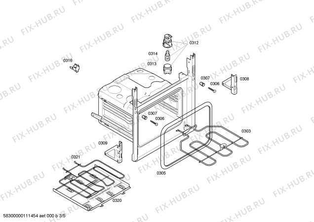 Схема №3 4HF411B с изображением Кнопка для плиты (духовки) Bosch 00426878