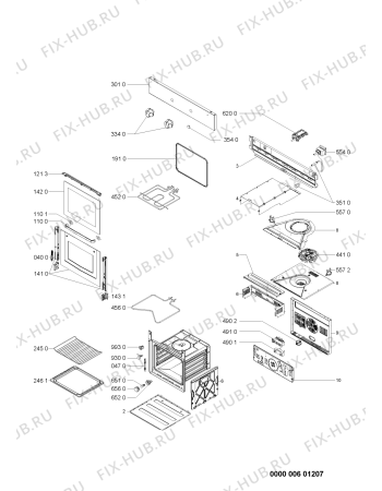 Схема №1 AKP 102/WH/003 с изображением Обшивка для плиты (духовки) Whirlpool 480121100097