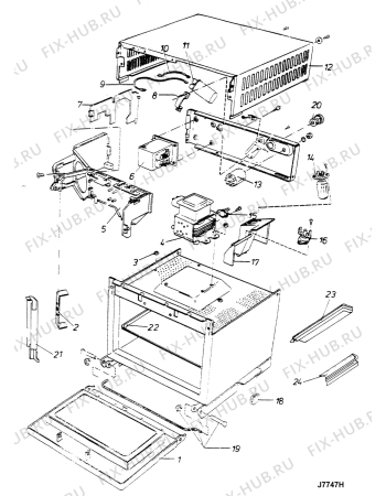 Взрыв-схема микроволновой печи Juno FTS 2720 WS MIKROW T - Схема узла Section1