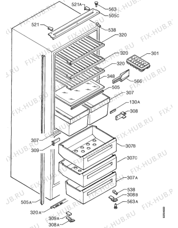 Взрыв-схема холодильника Rex FI18/10FH - Схема узла Housing 001
