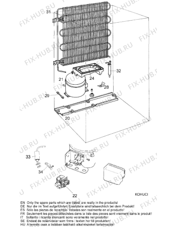 Взрыв-схема холодильника Electrolux ERD28001W - Схема узла Cooling system 017