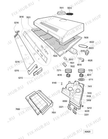 Схема №1 AKR 416 NB с изображением Фиксатор для вытяжки Whirlpool 481948048327