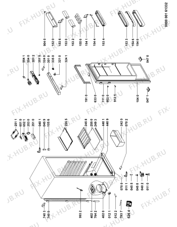 Схема №1 KR 355 PURE A++WS с изображением Корпусная деталь для холодильника Whirlpool 480131100485