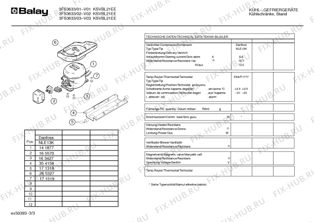 Схема №2 3FS3651BR1 с изображением Уплотнитель двери для холодильника Bosch 00215248