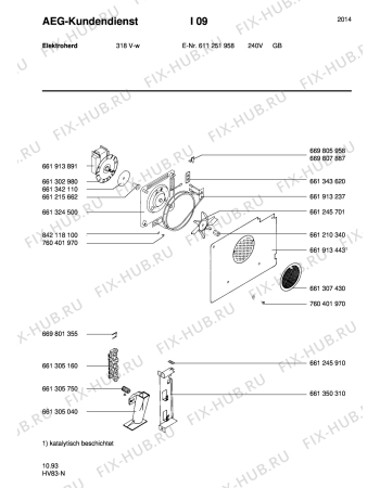 Взрыв-схема плиты (духовки) Aeg 318V-W GB - Схема узла Section8