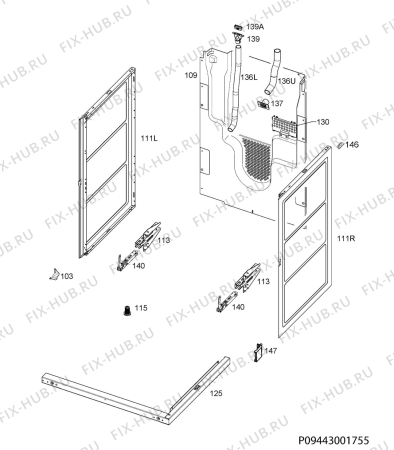 Взрыв-схема плиты (духовки) Zanussi ZCV48300WA - Схема узла Housing 001