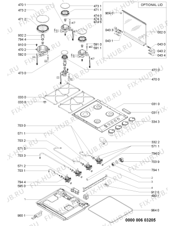 Схема №1 AKS 370/TF с изображением Затычка для духового шкафа Whirlpool 481010389756