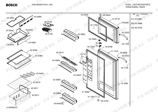 Взрыв-схема холодильника Bosch KSU405057O - Схема узла 02