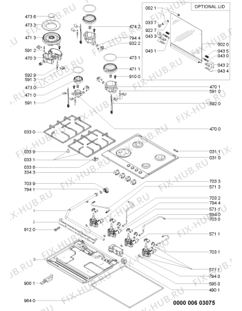 Схема №1 AKRR 3721/IX с изображением Затычка для плиты (духовки) Whirlpool 480121104656