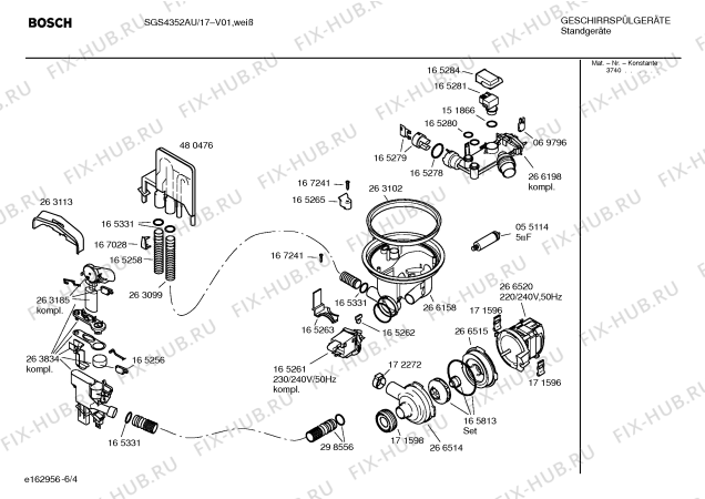 Взрыв-схема посудомоечной машины Bosch SGS4352AU - Схема узла 04