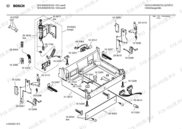 Взрыв-схема посудомоечной машины Bosch SHU6902DK - Схема узла 05