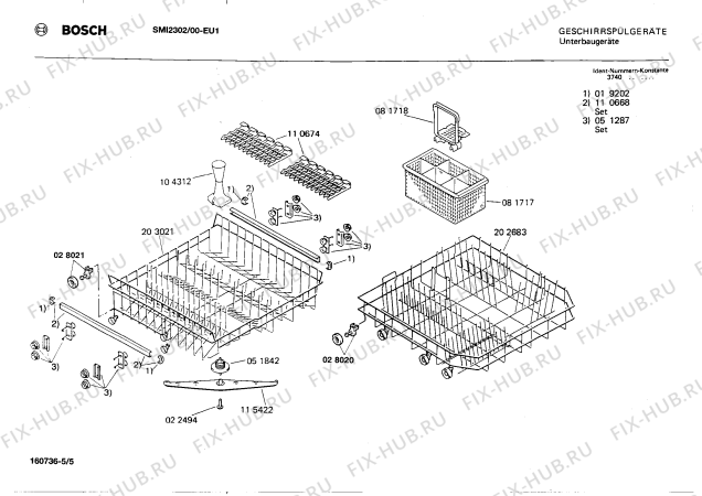 Взрыв-схема посудомоечной машины Bosch SMI2302 - Схема узла 05