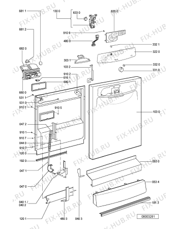 Схема №2 ADP 7962/3WH с изображением Блок управления для посудомойки Whirlpool 481221479073