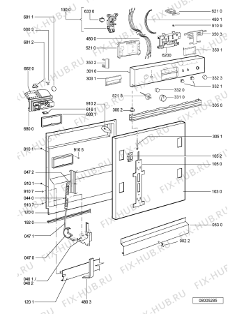 Схема №2 GSIK 6522 IN с изображением Обшивка для посудомоечной машины Whirlpool 481245373461