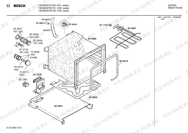 Схема №3 HES622HSF с изображением Ролик для электропечи Bosch 00273225