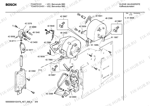 Схема №4 TCA6701CH, Benvenuto B60 с изображением Краткая инструкция для электрокофемашины Bosch 00588554