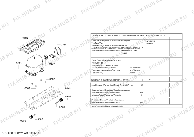 Взрыв-схема холодильника Bosch KGV36VW32S, Bosch - Схема узла 03