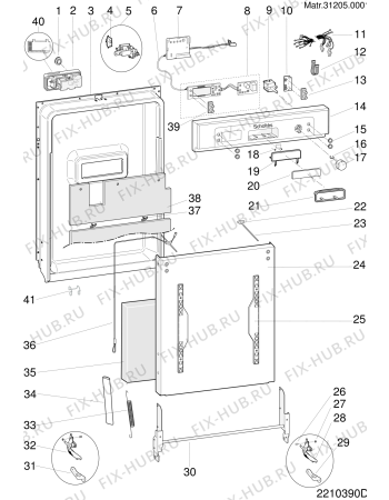 Взрыв-схема посудомоечной машины SCHOLTES LVI1266WH (F029569) - Схема узла