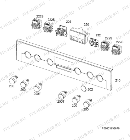 Схема №1 ECK452210M с изображением Кнопка для плиты (духовки) Aeg 140062215011