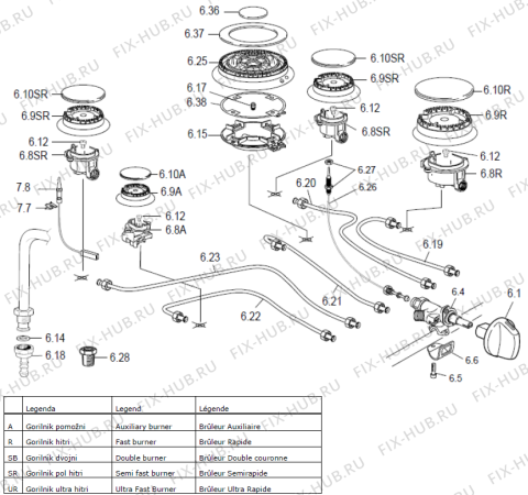 Схема №4 KMP570E (131218) с изображением Спираль для плиты (духовки) Gorenje 379839