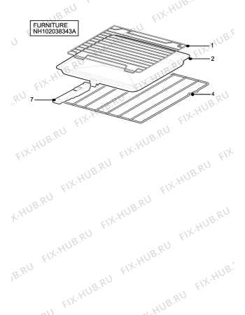 Взрыв-схема плиты (духовки) Zanussi ZDF290X - Схема узла H10 Furniture